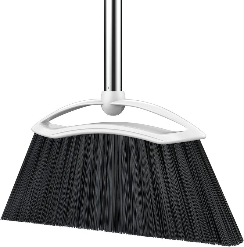 EZKEY Heavy Duty Broom, 54-inch Adjustable Long Handle Angle Brooms Large Brooms for Sweeping Indoor and Outdoor Commercial Broom for Home Kitchen Patio Garage Porch Courtyard Classroom, White - Image 1